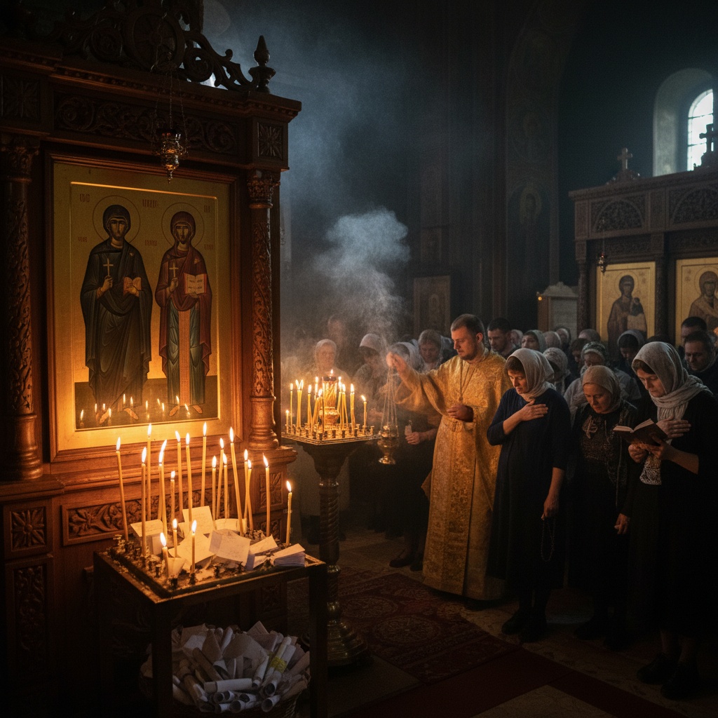 Молебен Киприану и Устинье